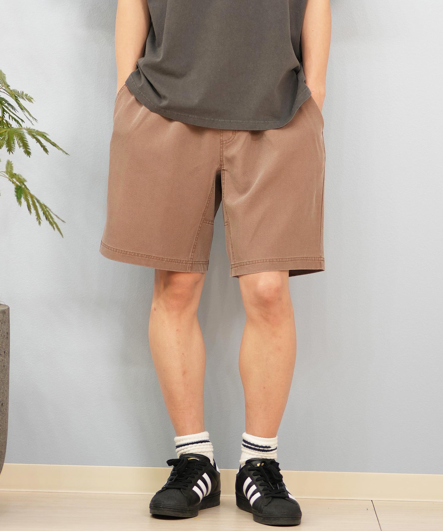 DEAR LAUREL ディアローレル ショートパンツ メンズ ショーツ トランクス 水着 水陸両用 ユーティリティー UVカット D25S3305(GRY-M)