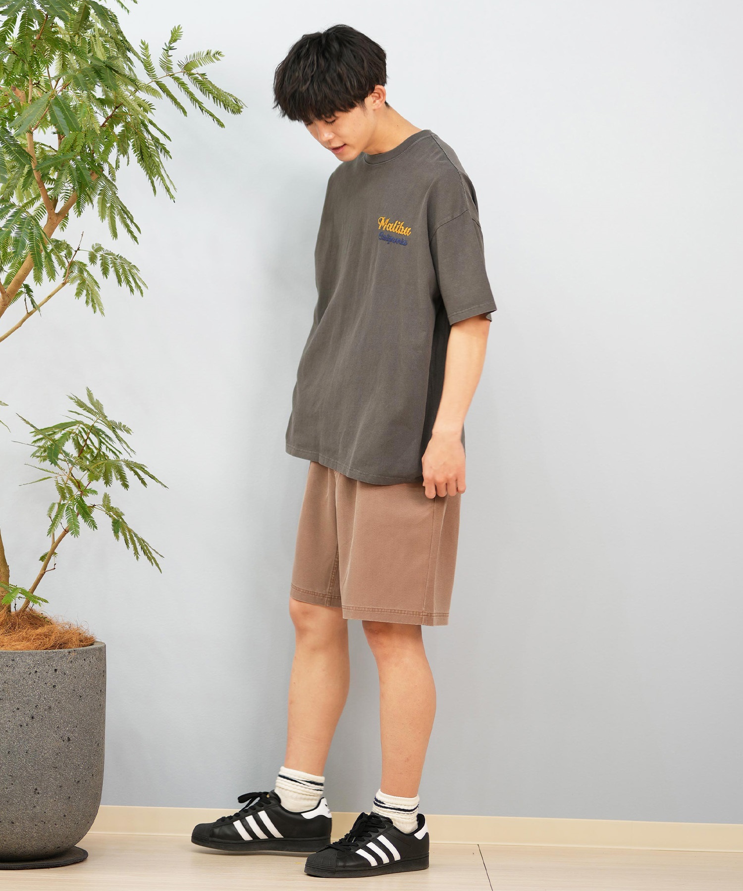DEAR LAUREL ディアローレル ショートパンツ メンズ ショーツ トランクス 水着 水陸両用 ユーティリティー UVカット D25S3305(GRY-M)