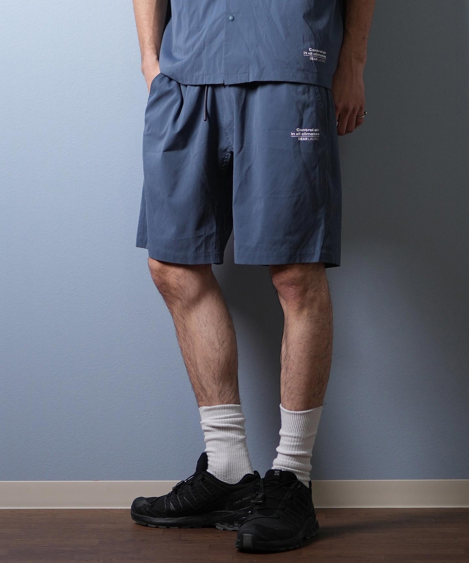 DEAR LAUREL ディアローレル ハーフパンツ ショートパンツ メンズ ショーツ 接触冷感 吸汗速乾 COOL SHORTS D25S3308(BLK-M)