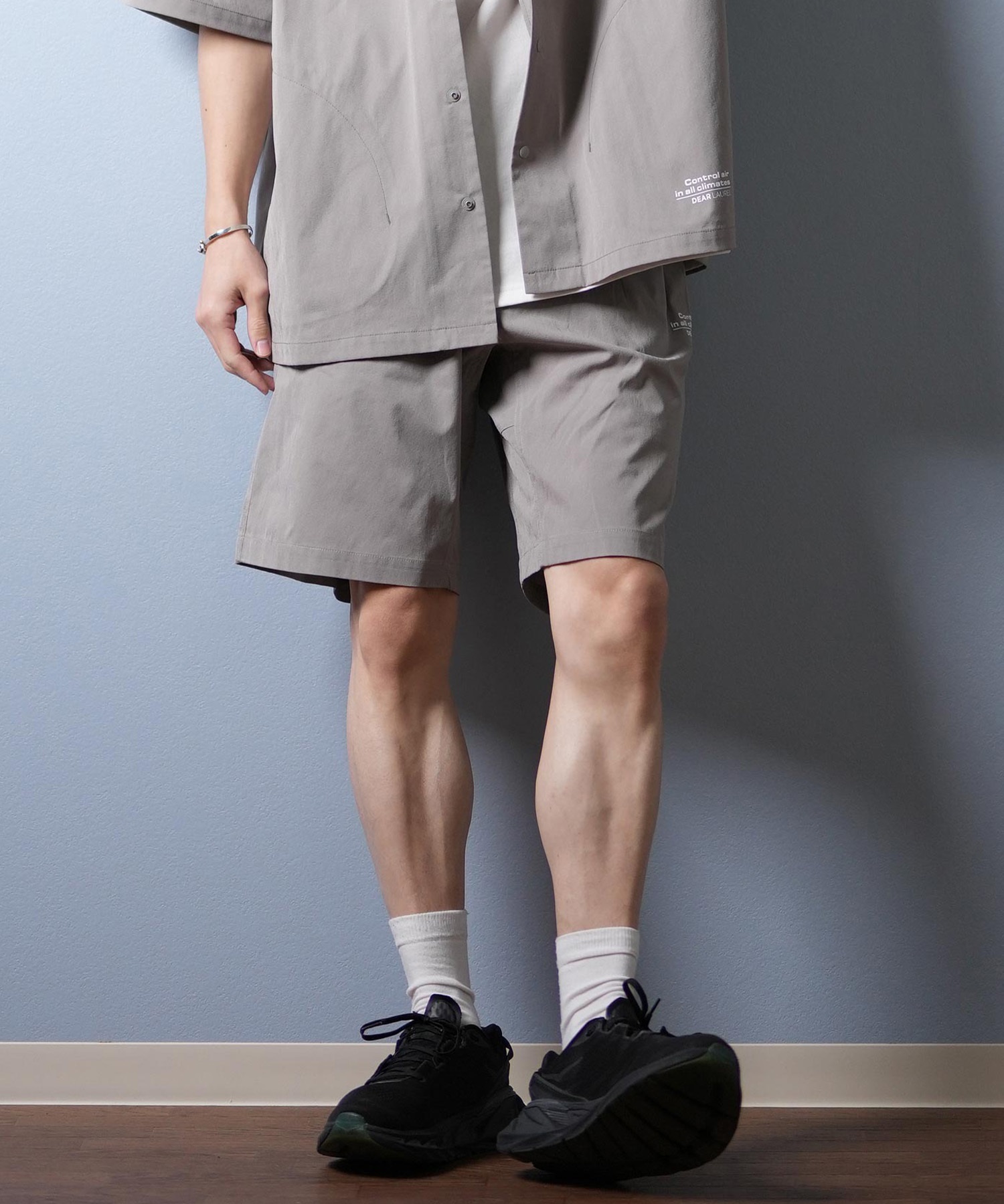 DEAR LAUREL ディアローレル ハーフパンツ ショートパンツ メンズ ショーツ 接触冷感 吸汗速乾 COOL SHORTS D25S3308(BLK-M)