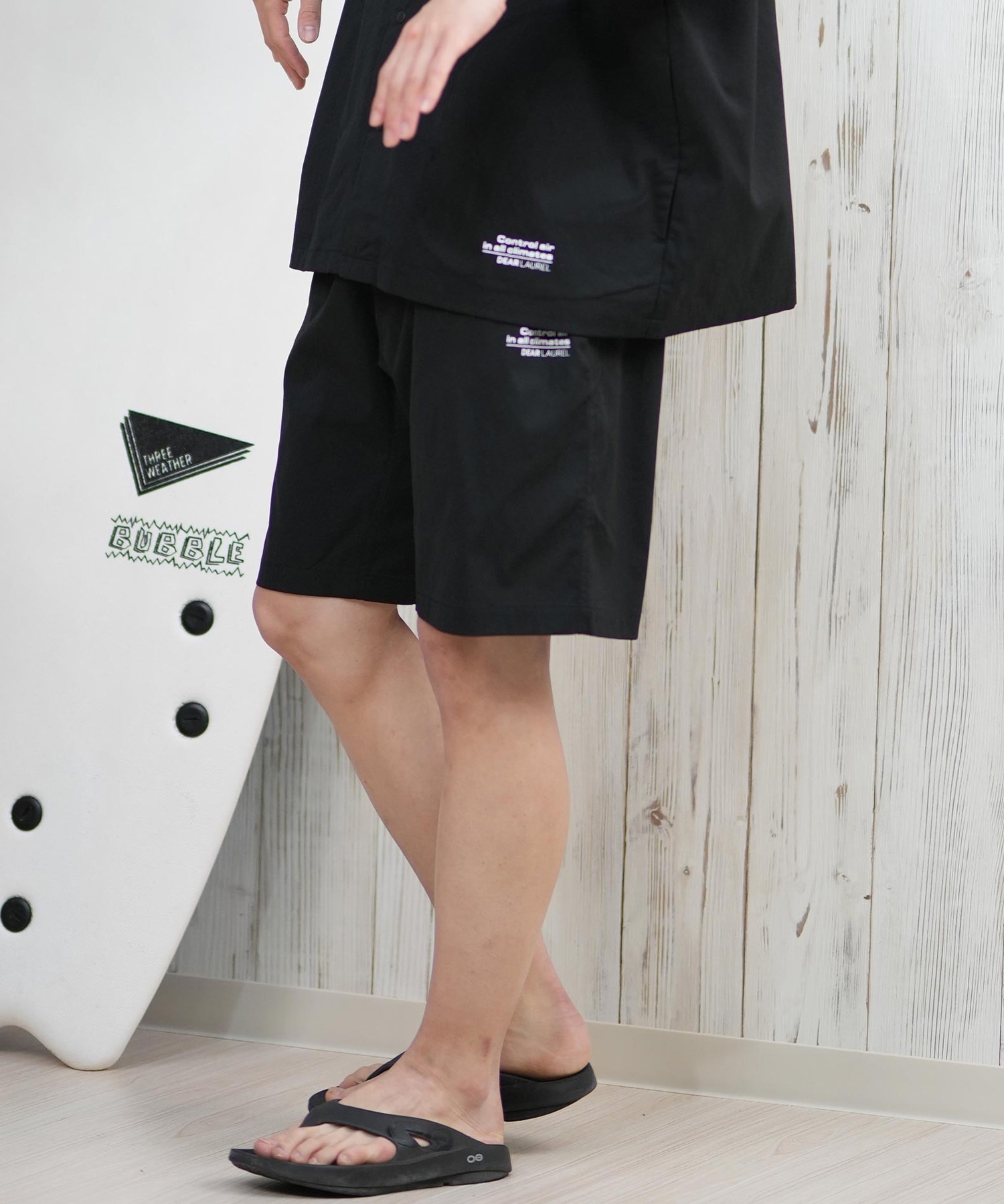 DEAR LAUREL ディアローレル ハーフパンツ ショートパンツ メンズ ショーツ 接触冷感 吸汗速乾 COOL SHORTS D25S3308(BLK-M)