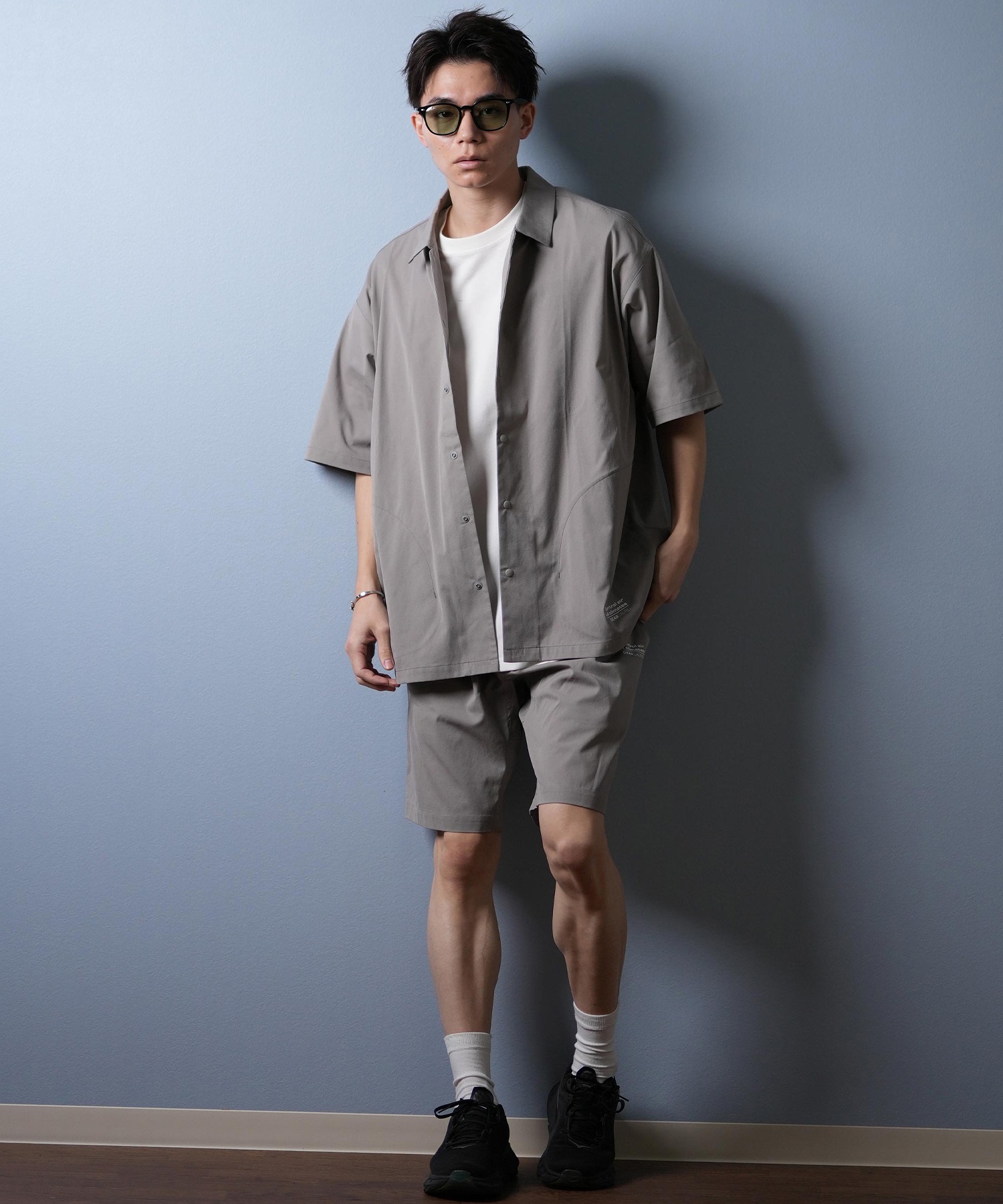 DEAR LAUREL ディアローレル ハーフパンツ ショートパンツ メンズ ショーツ 接触冷感 吸汗速乾 COOL SHORTS D25S3308(BLK-M)