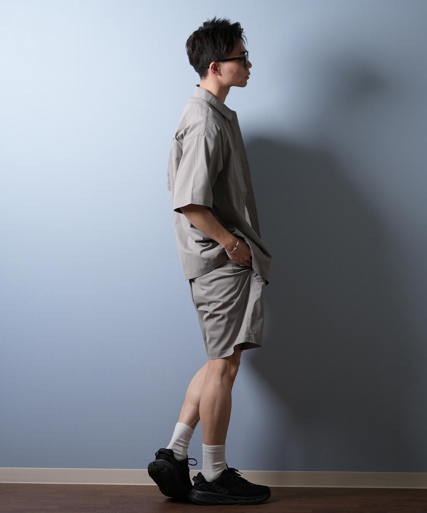 DEAR LAUREL ディアローレル ハーフパンツ ショートパンツ メンズ ショーツ 接触冷感 吸汗速乾 COOL SHORTS D25S3308(BLK-M)