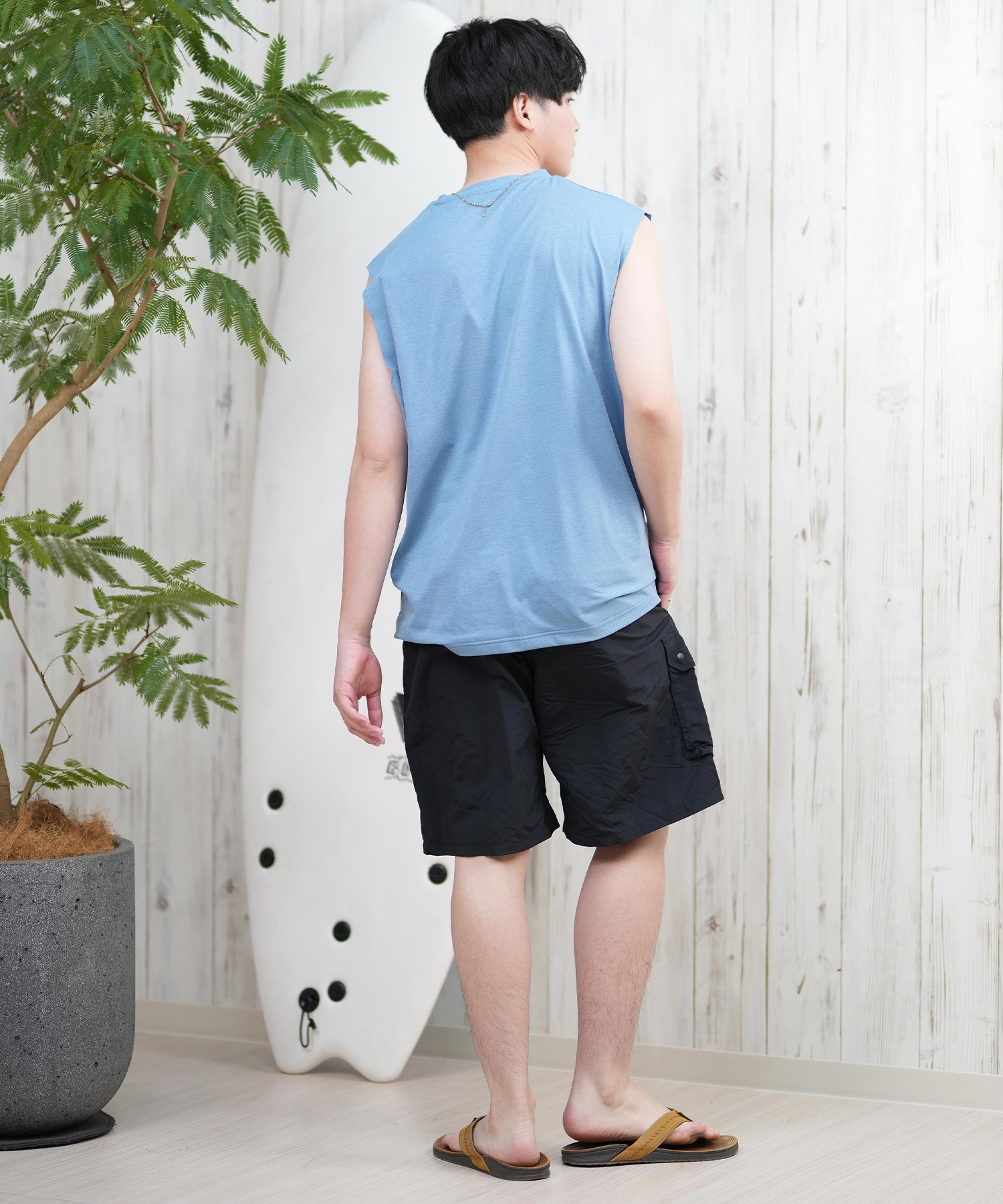 DEAR LAUREL ディアローレル ラッシュガード メンズ タンクトップ 水陸両用 ユーティリティー UVカット D25S4303(WHT-M)