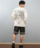 DEAR LAUREL ディアローレル 水着 ラッシュガード 長袖 Tシャツ ロンT メンズ 水陸両用 バックプリント D25S-4306(WHT-M)