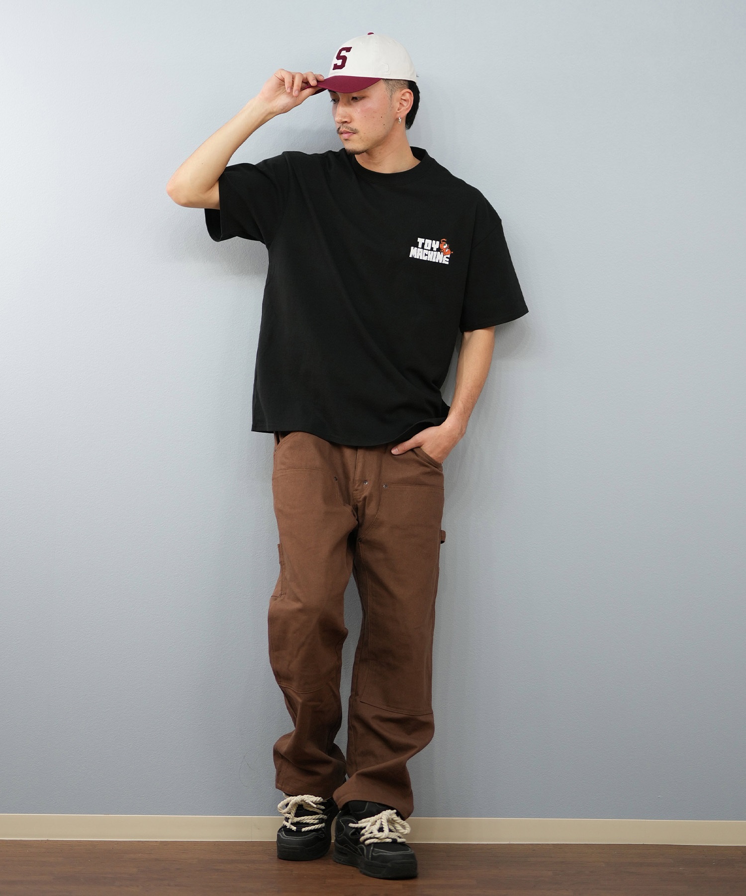 TOY MACHINE トイマシーン 半袖 Tシャツ メンズ バックプリント オーバーサイズ MTMSFST1 ムラサキスポーツ限定(WHITE-M)