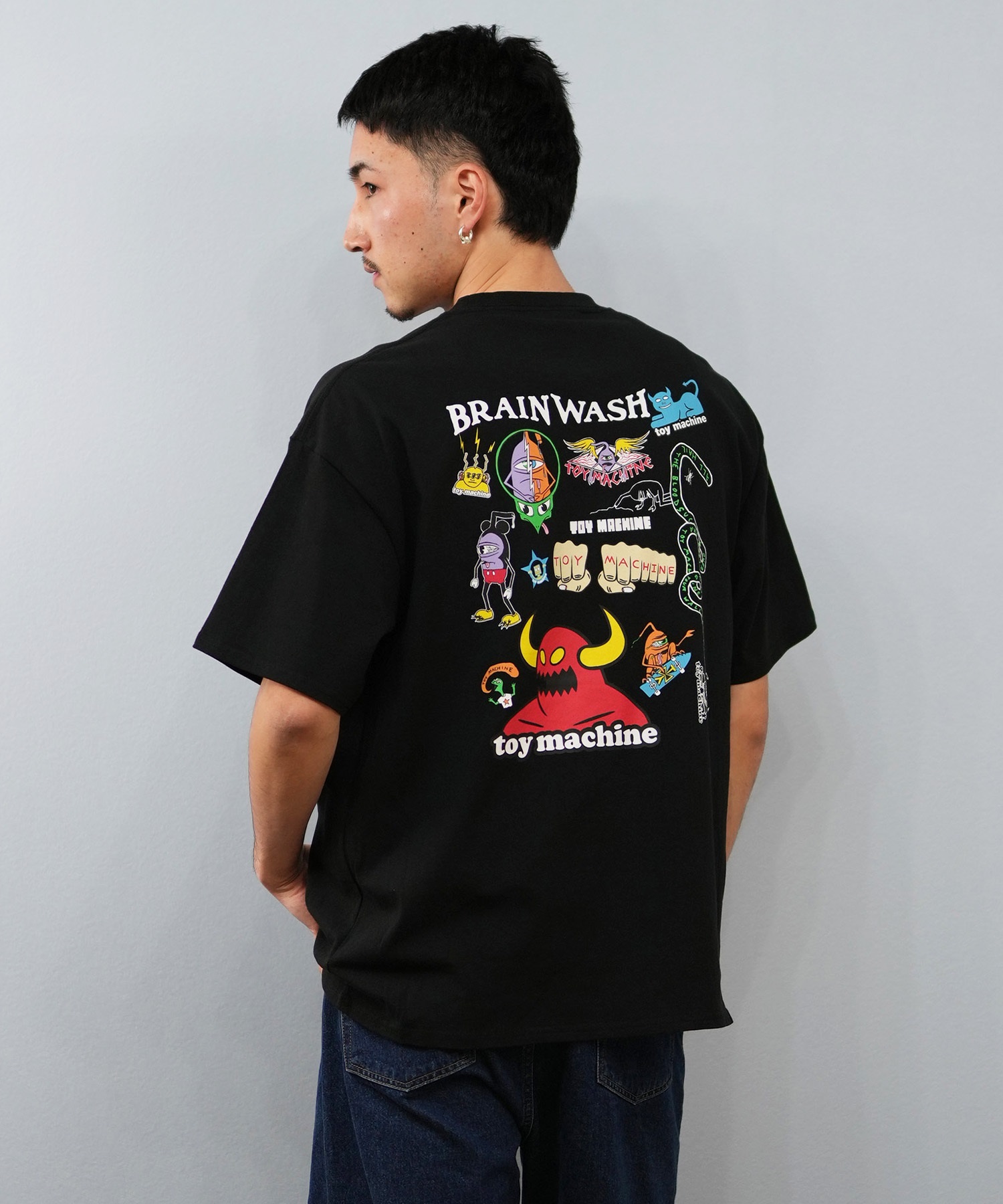 toy machine 半袖シャツ ワークシャツ TOY MACHINE トイマシーン 半袖 Tシャツ メンズ バックプリント