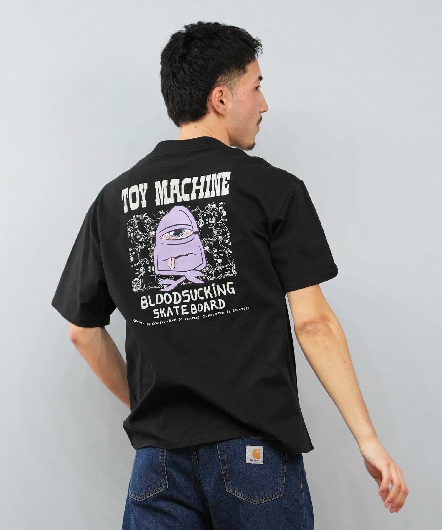 TOY MACHINE トイマシーン 半袖 Tシャツ メンズ バックプリント オーバーサイズ MTMSFST5 ムラサキスポーツ限定(WHITE-M)