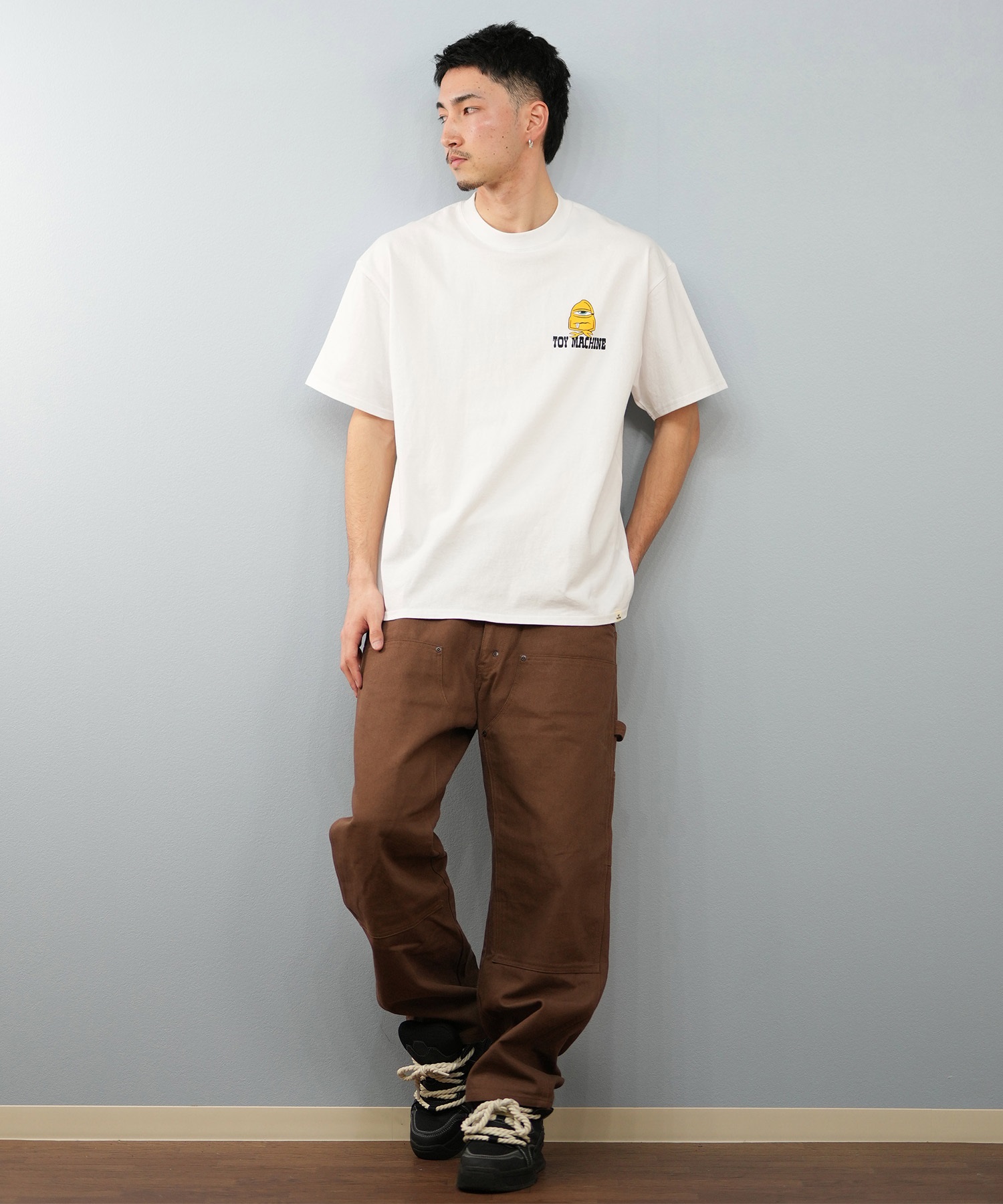 TOY MACHINE トイマシーン 半袖 Tシャツ メンズ バックプリント オーバーサイズ MTMSFST5 ムラサキスポーツ限定(WHITE-M)
