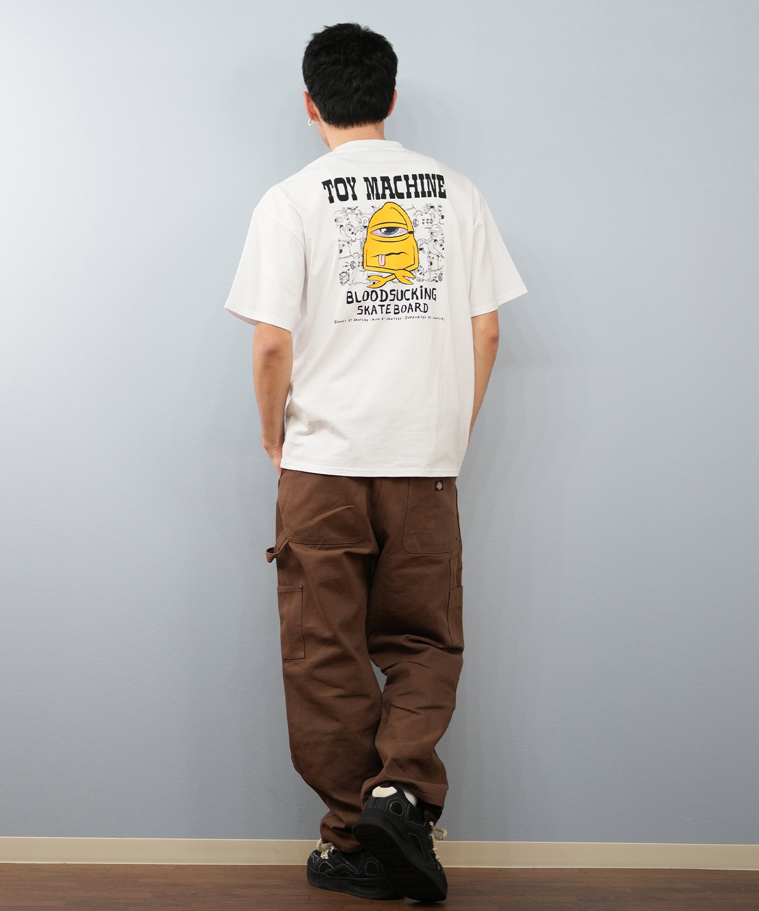 TOY MACHINE トイマシーン 半袖 Tシャツ メンズ バックプリント オーバーサイズ MTMSFST5 ムラサキスポーツ限定(WHITE-M)