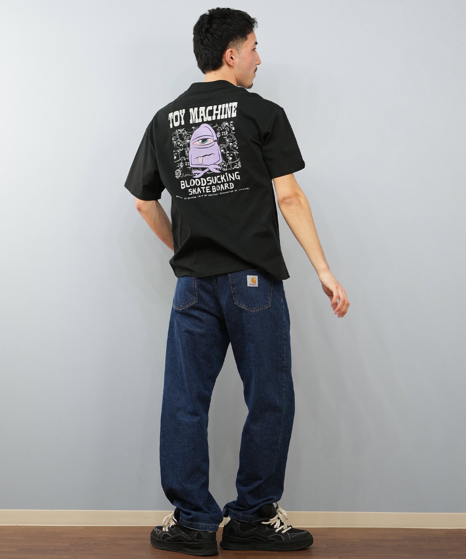 TOY MACHINE トイマシーン 半袖 Tシャツ メンズ バックプリント オーバーサイズ MTMSFST5 ムラサキスポーツ限定(WHITE-M)