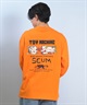TOY MACHINE トイマシーン 長袖 Tシャツ ロンT メンズ バックプリント 袖プリント ロゴ オーバーサイズ MTMFFLT1(WHITE-M)