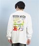 TOY MACHINE トイマシーン 長袖 Tシャツ ロンT メンズ バックプリント 袖プリント ロゴ オーバーサイズ MTMFFLT2(WHITE-M)