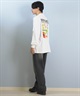 TOY MACHINE トイマシーン 長袖 Tシャツ ロンT メンズ バックプリント 袖プリント ロゴ オーバーサイズ MTMFFLT2(WHITE-M)