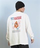 TOY MACHINE トイマシーン 長袖 Tシャツ ロンT メンズ バックプリント 袖プリント ロゴ オーバーサイズ MTMFFLT3(WHITE-M)