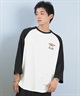 TOY MACHINE トイマシーン 七分 長袖 Tシャツ ロンT メンズ ラグラン バックプリント ロゴ オーバーサイズ MTMFFLT4(WHT3-M)