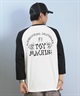 TOY MACHINE トイマシーン 七分 長袖 Tシャツ ロンT メンズ ラグラン バックプリント ロゴ オーバーサイズ MTMFFLT4(WHT3-M)
