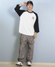 TOY MACHINE トイマシーン 七分 長袖 Tシャツ ロンT メンズ ラグラン バックプリント ロゴ オーバーサイズ MTMFFLT4(WHT3-M)