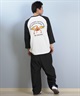 TOY MACHINE トイマシーン 七分 長袖 Tシャツ ロンT メンズ ラグラン バックプリント ロゴ オーバーサイズ MTMFFLT4(WHT3-M)