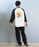 TOY MACHINE トイマシーン 七分 長袖 Tシャツ ロンT メンズ ラグラン バックプリント ロゴ オーバーサイズ MTMFFLT4(WHT3-M)