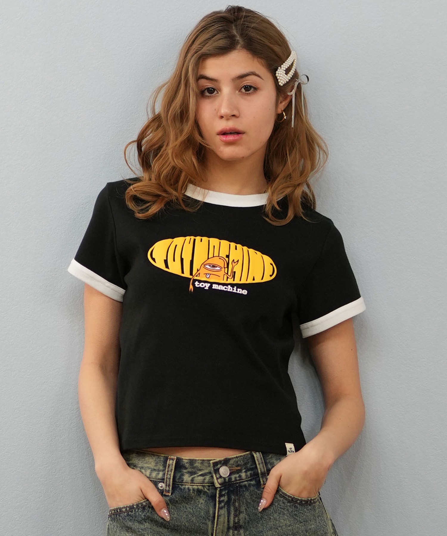TOY MACHINE トイマシーン 半袖 Tシャツ レディース リンガーシャツ