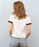 TOY MACHINE トイマシーン 半袖 Tシャツ レディース リンガーシャツ クロップド丈 MTMSFST13 ムラサキスポーツ限定(WHITE-M)
