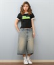 TOY MACHINE トイマシーン 半袖 Tシャツ レディース リンガーシャツ クロップド丈 MTMSFST13 ムラサキスポーツ限定(WHITE-M)