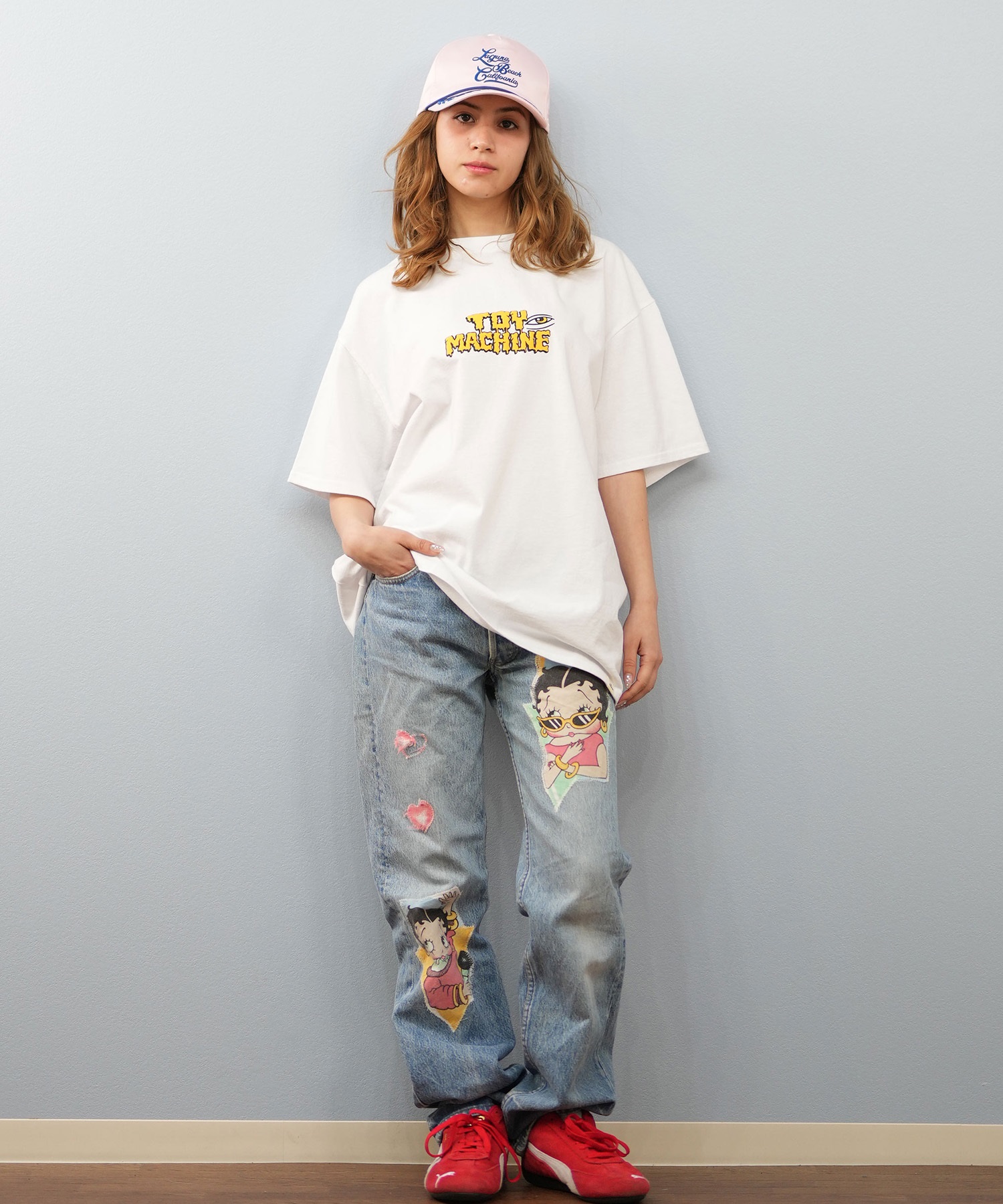 TOY MACHINE トイマシーン 半袖 Tシャツ レディース バックプリント オーバーサイズ MTMSFST14 ムラサキスポーツ限定(WHITE-M)