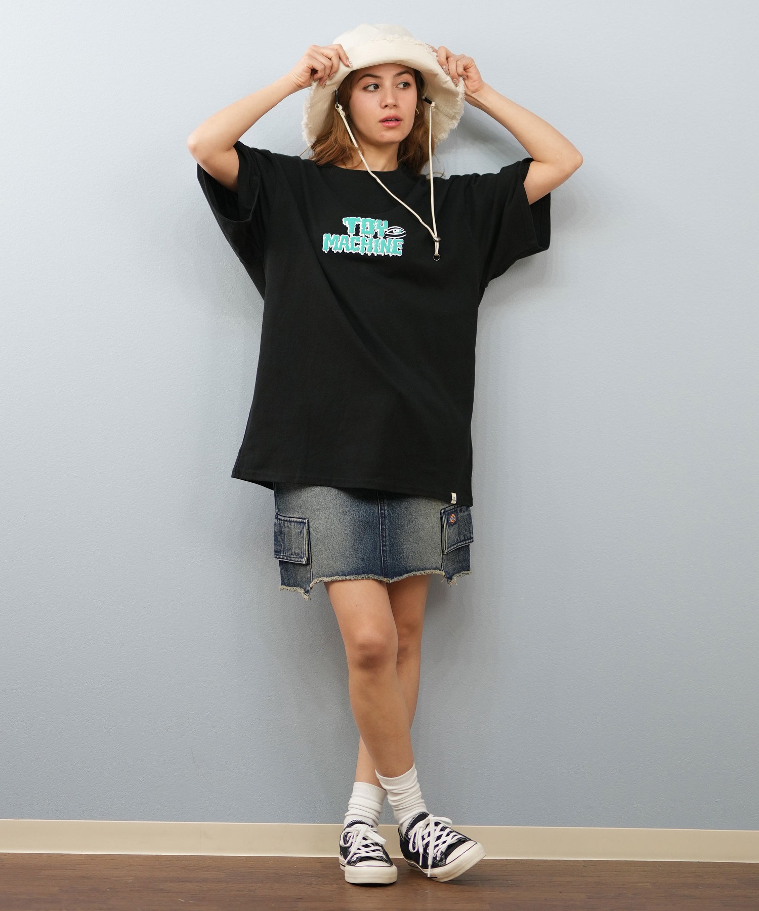 TOY MACHINE トイマシーン 半袖 Tシャツ レディース バックプリント オーバーサイズ MTMSFST14 ムラサキスポーツ限定(WHITE-M)