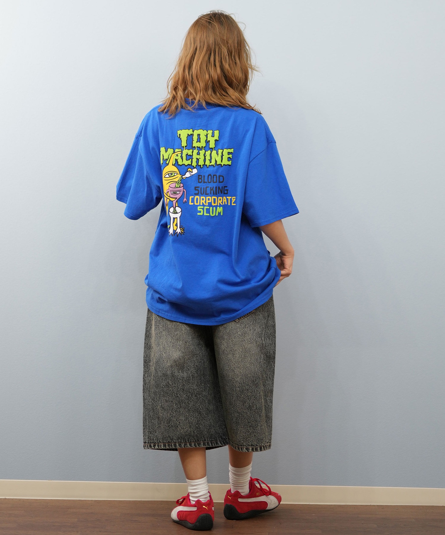TOY MACHINE トイマシーン 半袖 Tシャツ レディース バックプリント オーバーサイズ MTMSFST14 ムラサキスポーツ限定(WHITE-M)