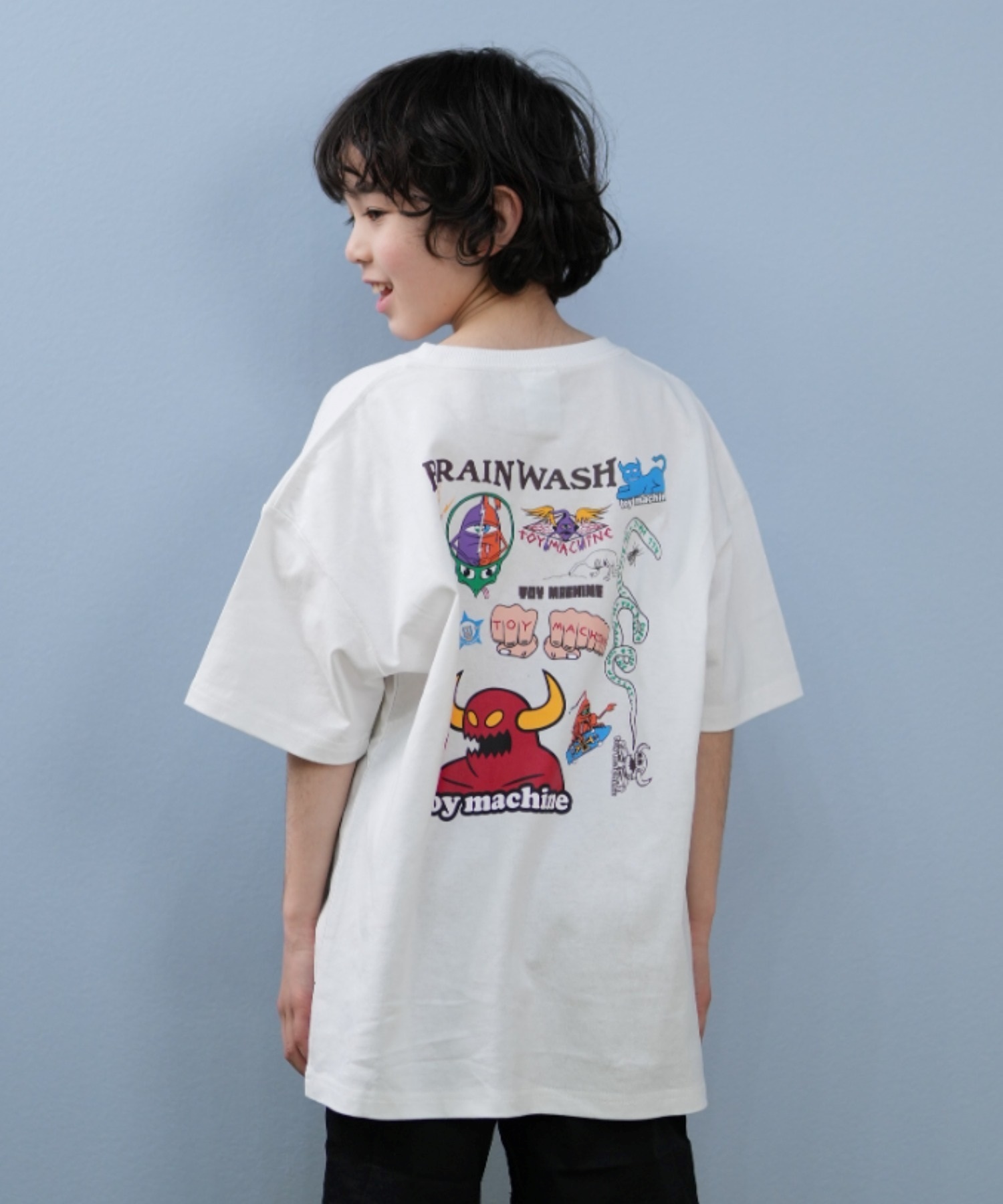 TOY MACHINE トイマシーン 半袖 Tシャツ キッズ 子供 バックプリント