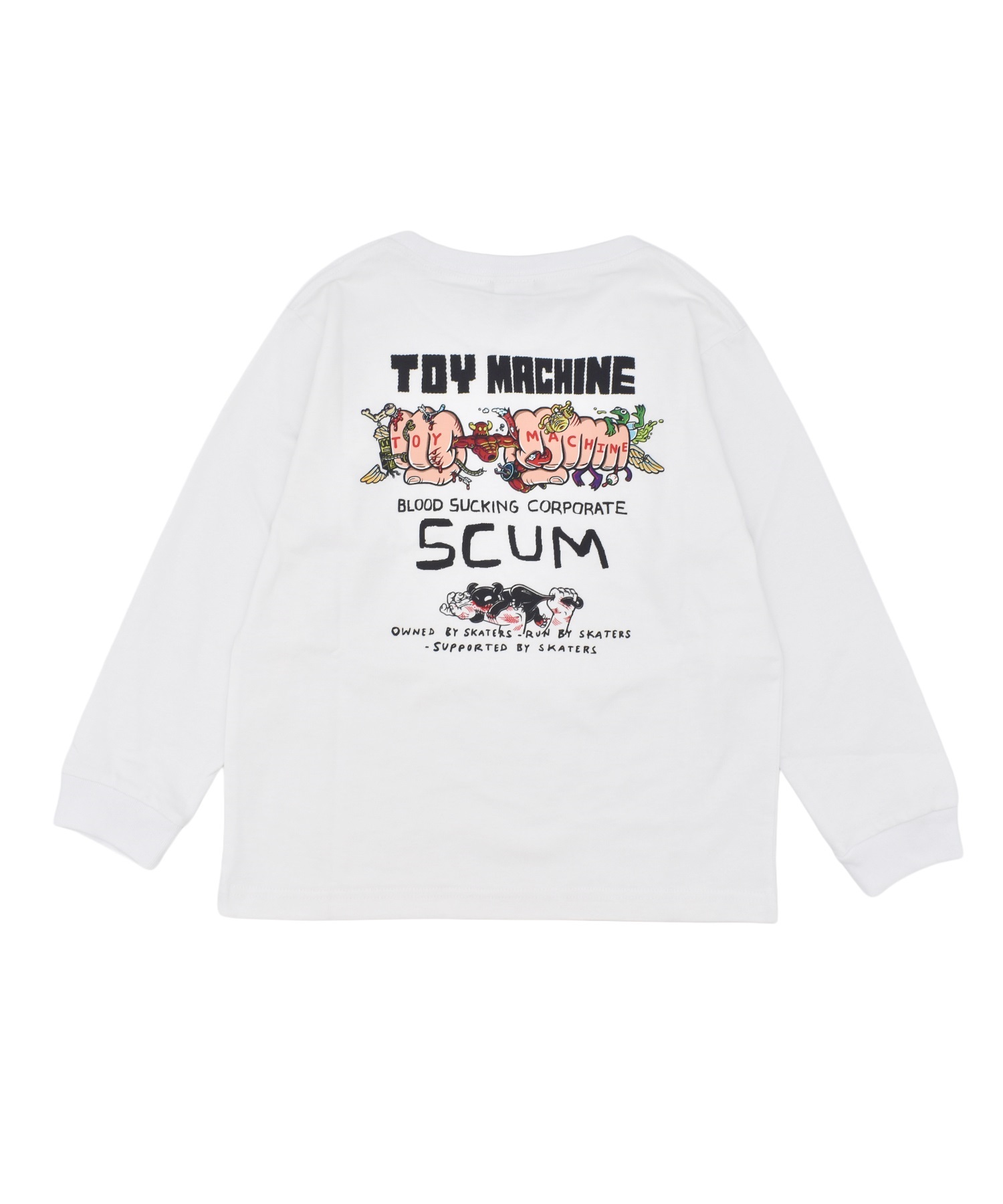 TOY MACHINE トイマシーン 長袖 Tシャツ ロンT キッズ ジュニア SCUM L S T 25A903-42(WT-130cm)