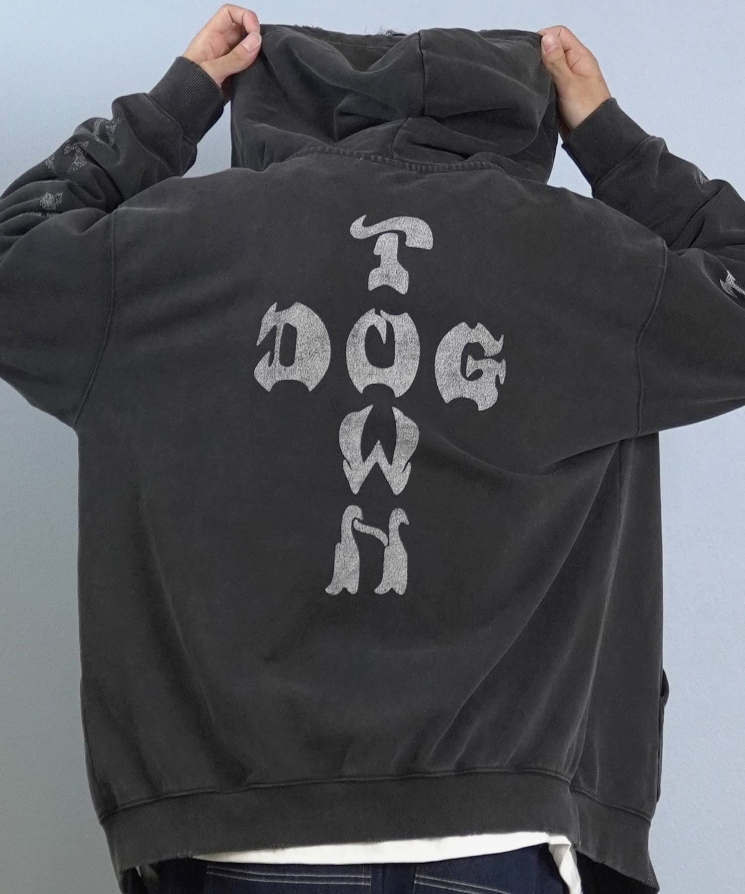 DOGTOWN ドッグタウン ジップアップ パーカー メンズ バックプリント