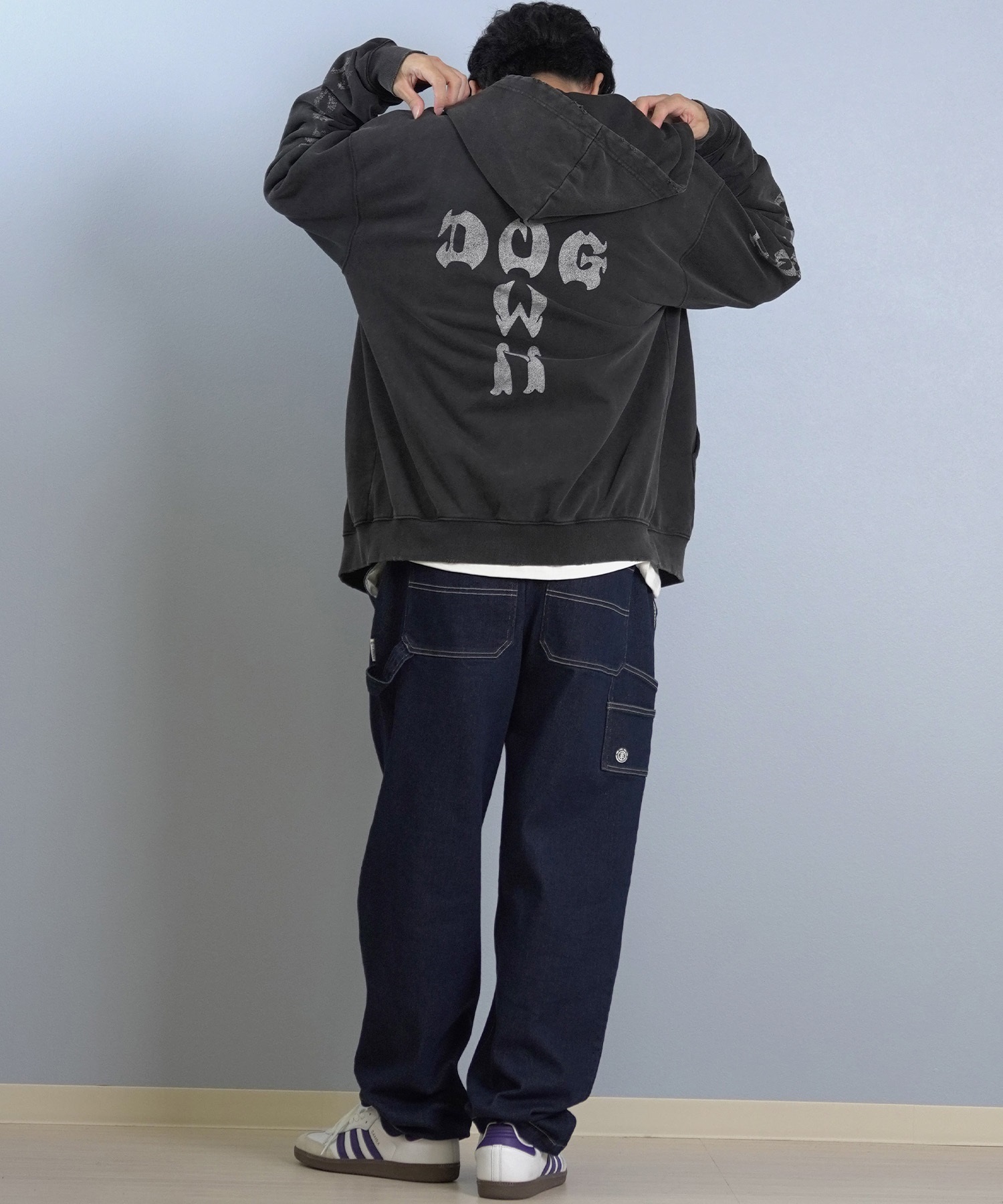 DOGTOWN ドッグタウン ジップアップ パーカー メンズ バックプリント