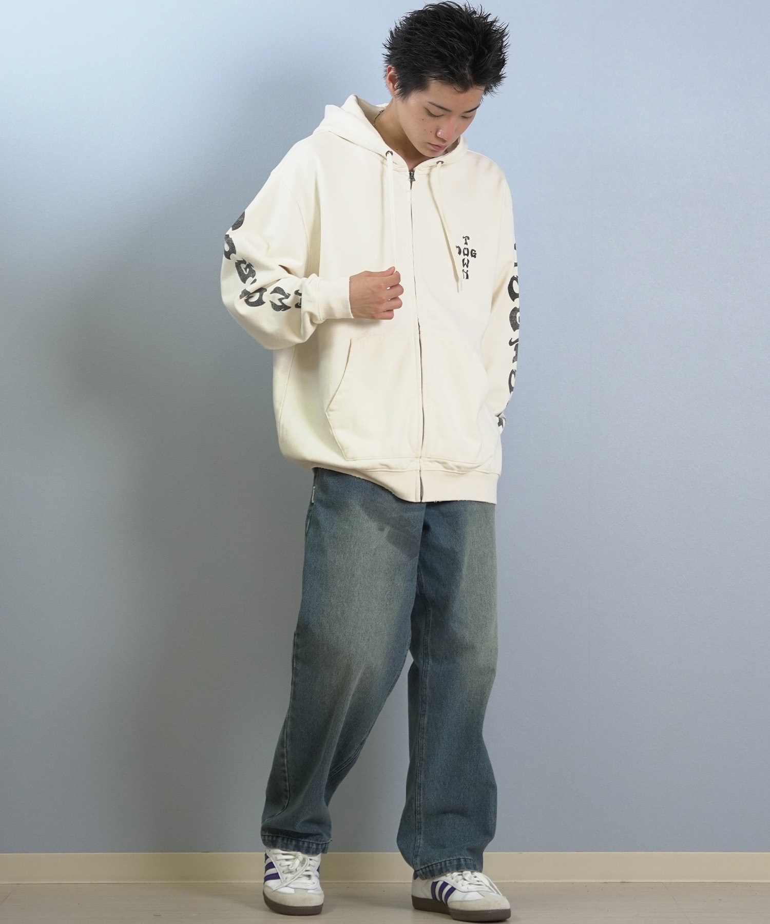 DOGTOWN ドッグタウン ジップアップ パーカー メンズ バックプリント