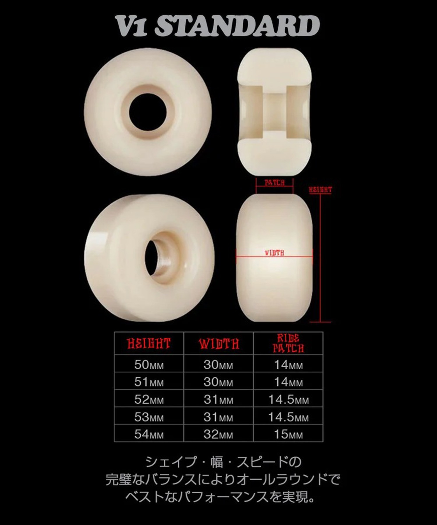BONES ボーンズ スケートボード ウィール 52mm~54mm STF 103A V1 STANDARD 初心者 おすすめ(103A-52mm)