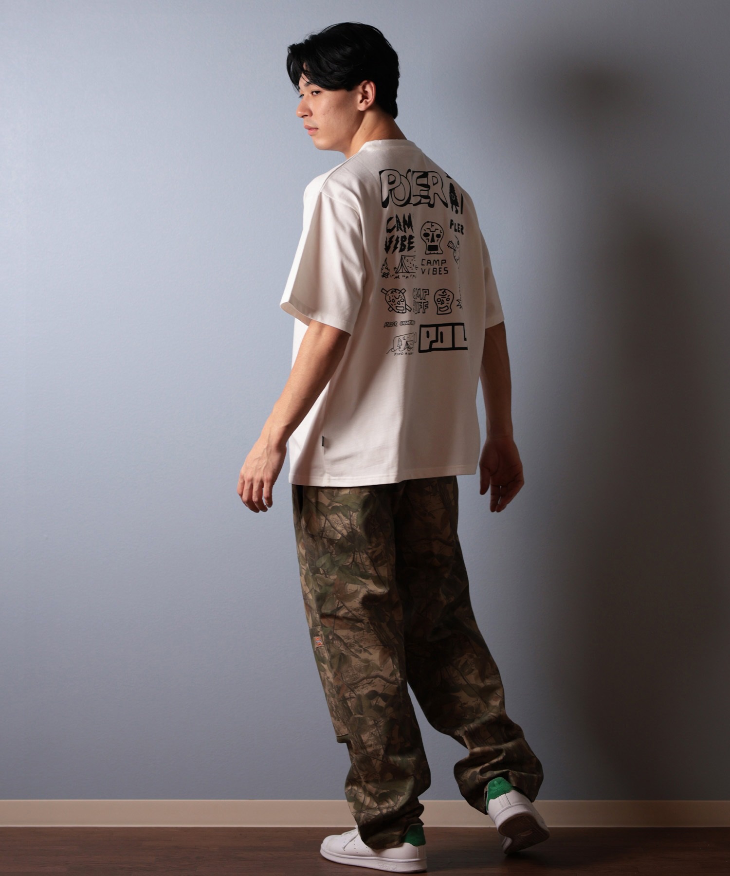 POLER ポーラー 半袖 Tシャツ メンズ ビッグシルエット 吸湿速乾 259MCV0017 ムラサキスポーツ限定(BLACK-M)