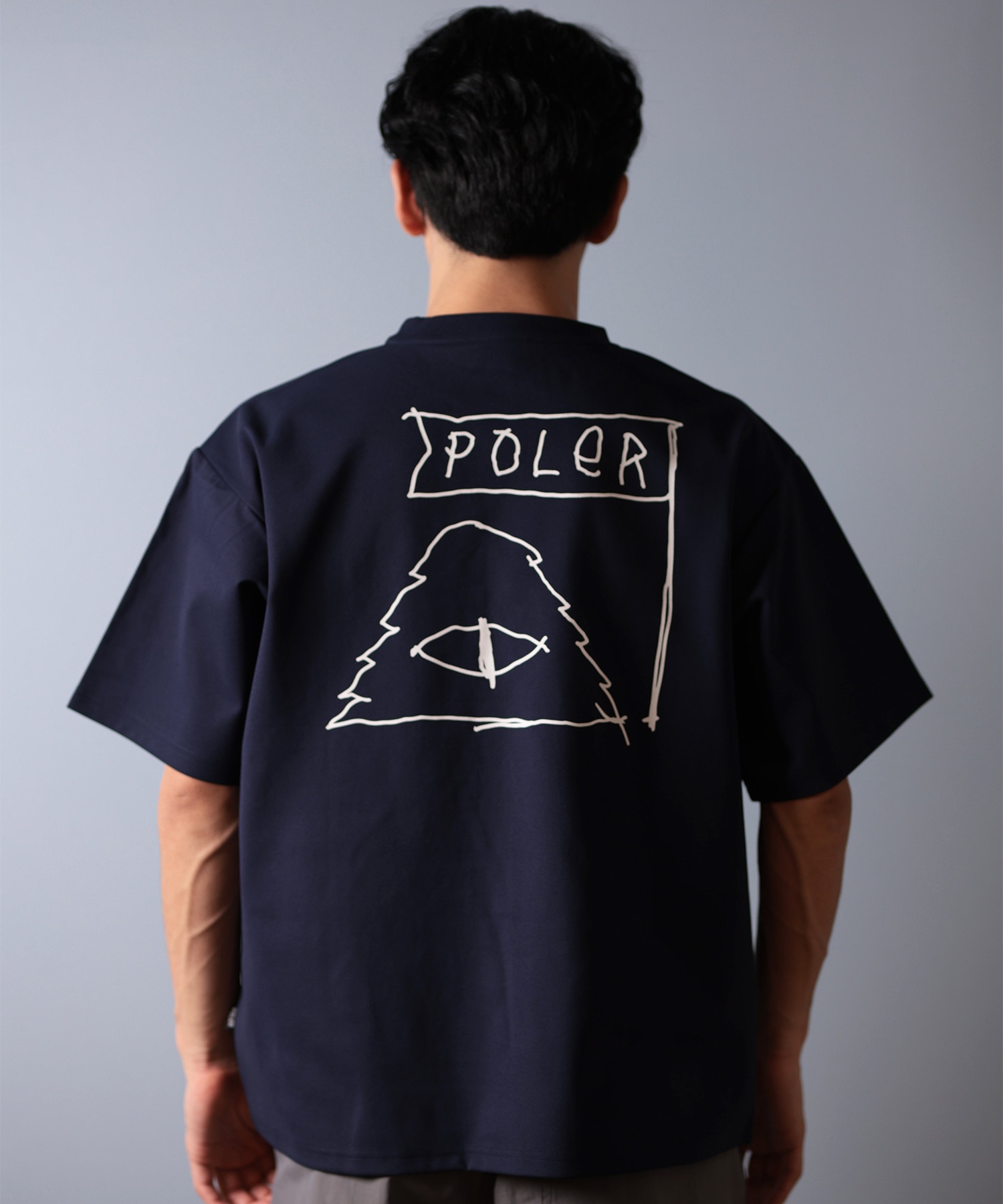 POLER ポーラー 水着 ラッシュガード 半袖 Tシャツ メンズ バックプリント 水陸両用 UVカット 259MCV0021 ムラサキスポーツ限定(WHT-M)
