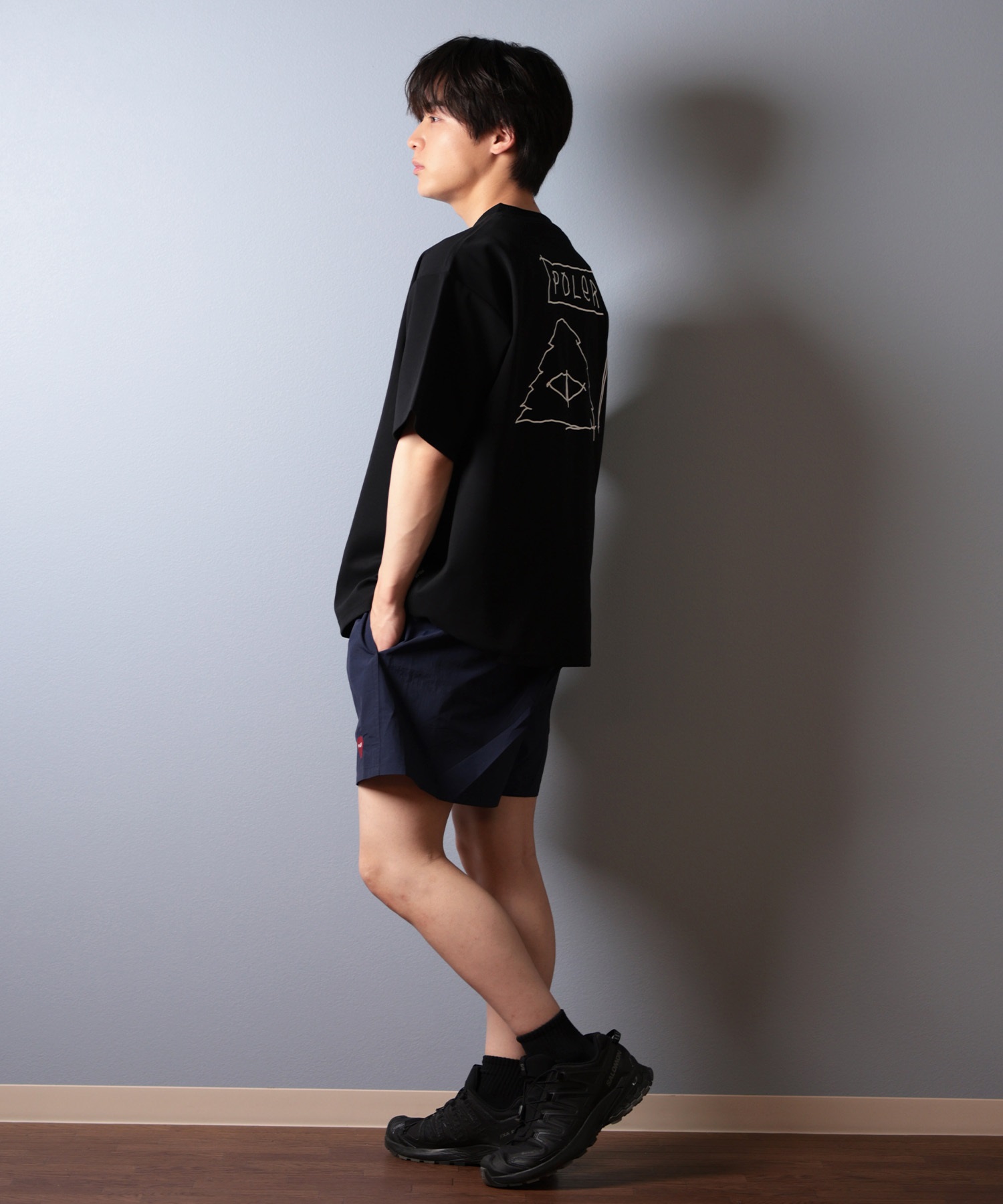 POLER ポーラー 水着 ラッシュガード 半袖 Tシャツ メンズ バックプリント 水陸両用 UVカット 259MCV0021 ムラサキスポーツ限定(WHT-M)