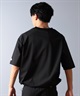 POLER ポーラー 水着 ラッシュガード 半袖 Tシャツ メンズ ワンポイント ロゴ 水陸両用 UVカット セットアップ対応 259MCV0023 ムラサキスポーツ限定(BLK-M)