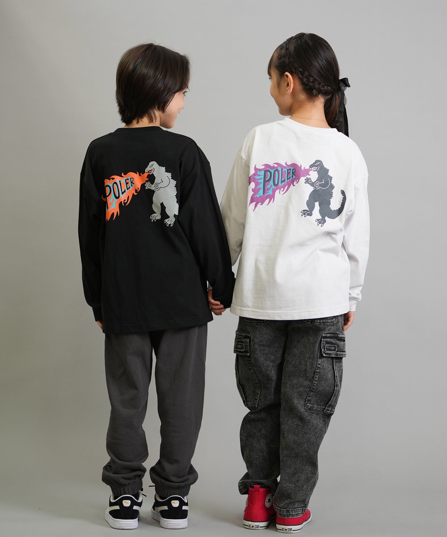 POLER ポーラー 長袖 Tシャツ ロンT キッズ ジュニア 子供 バック