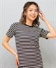 Ungrid アングリッド 水着 レディース ラッシュガード 半袖 Tシャツ ボーダー柄 水陸両用 UVカット 250301(BK-M)