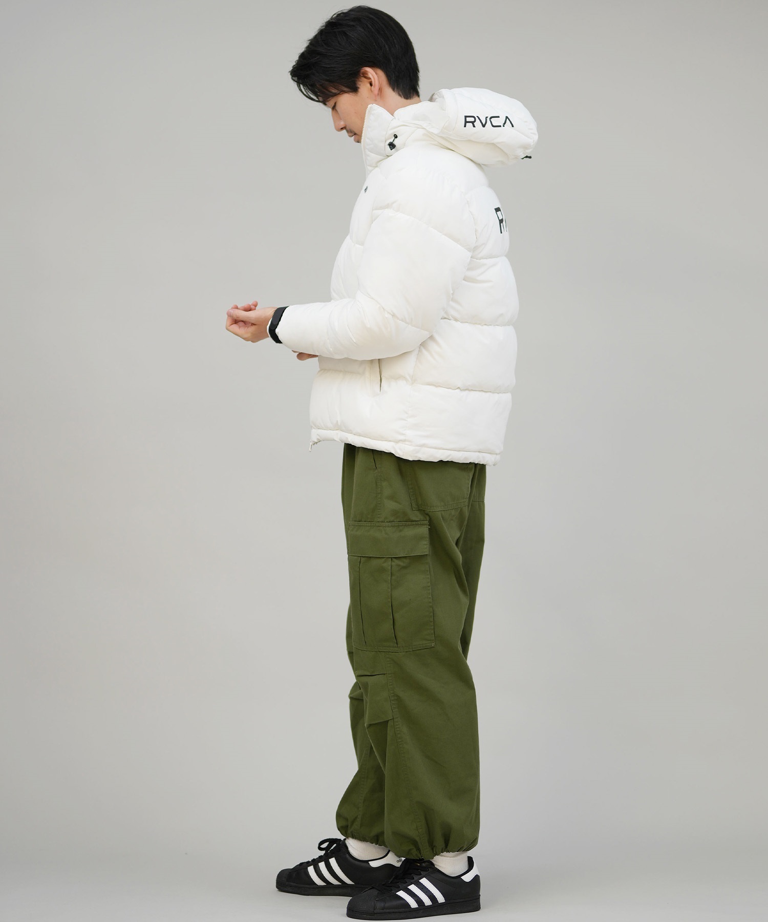 RVCA ルーカ ダウン ジャケット メンズ シンプル バックプリント 中綿