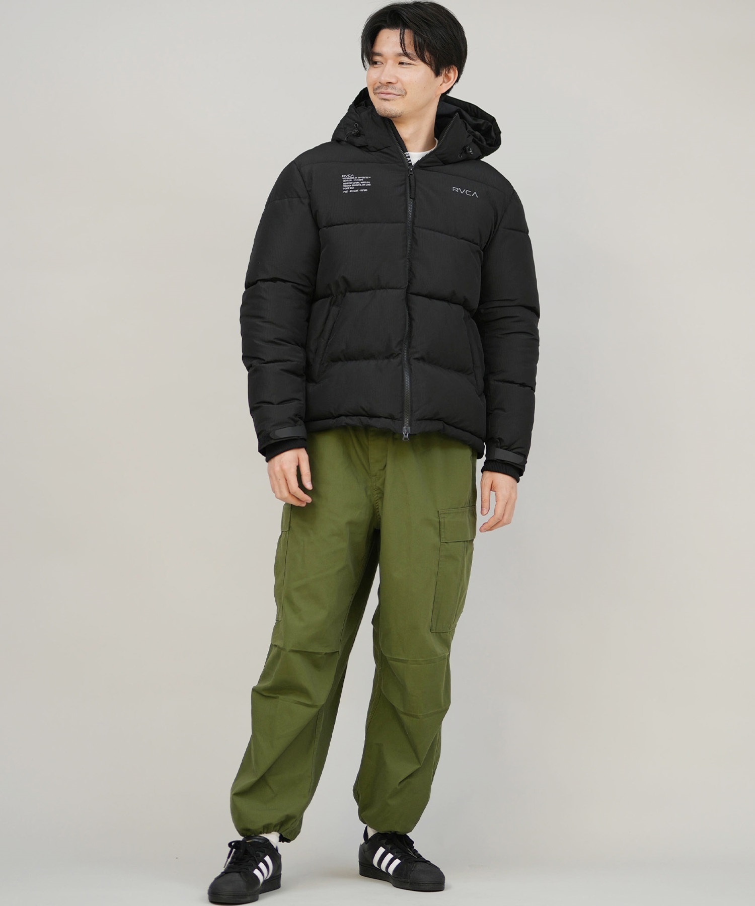 RVCA ルーカ ダウン ジャケット メンズ シンプル バックプリント 中綿