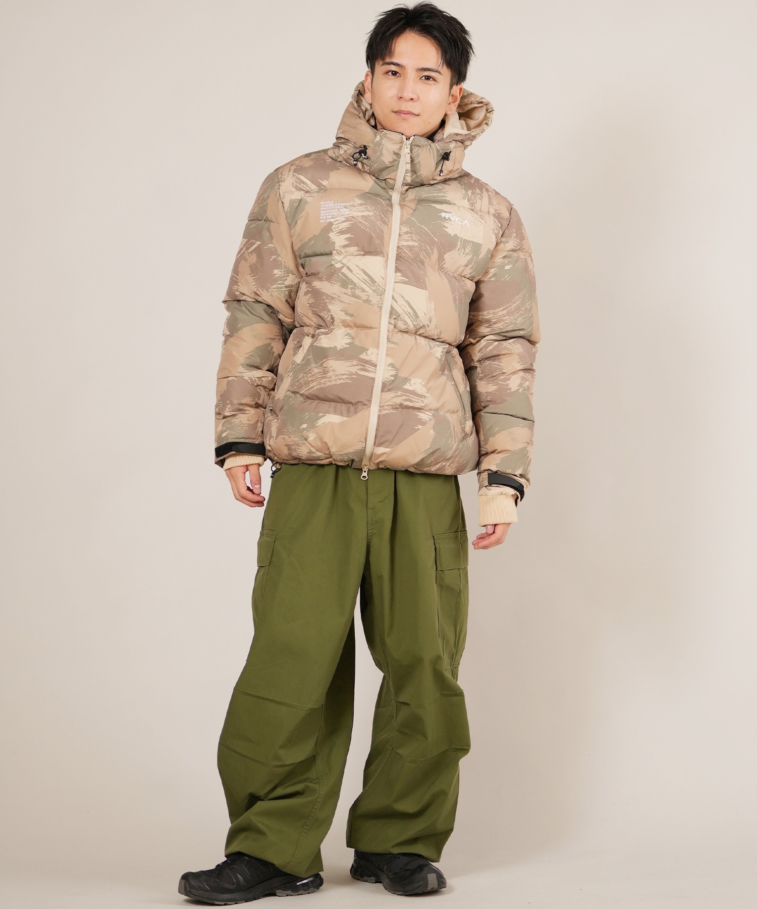 RVCA ルーカ ダウン ジャケット メンズ シンプル バックプリント 中綿