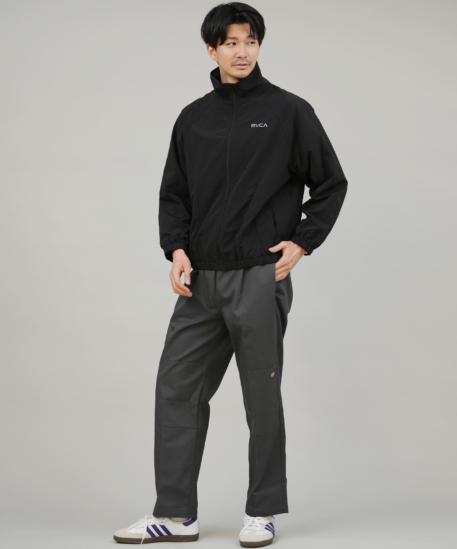 RVCA ルーカ ナイロン ジャケット メンズ シンプル ロゴ MIL NYLON JACKET BF042-755(BLK-M)