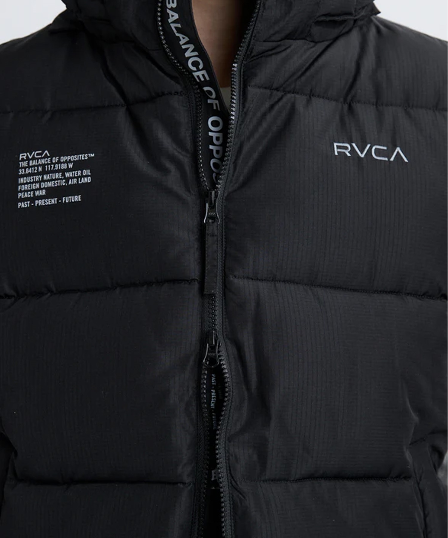rafu ダウンベスト RVCA ルーカ ダウン ベスト メンズ シンプル バックプリント ロゴ