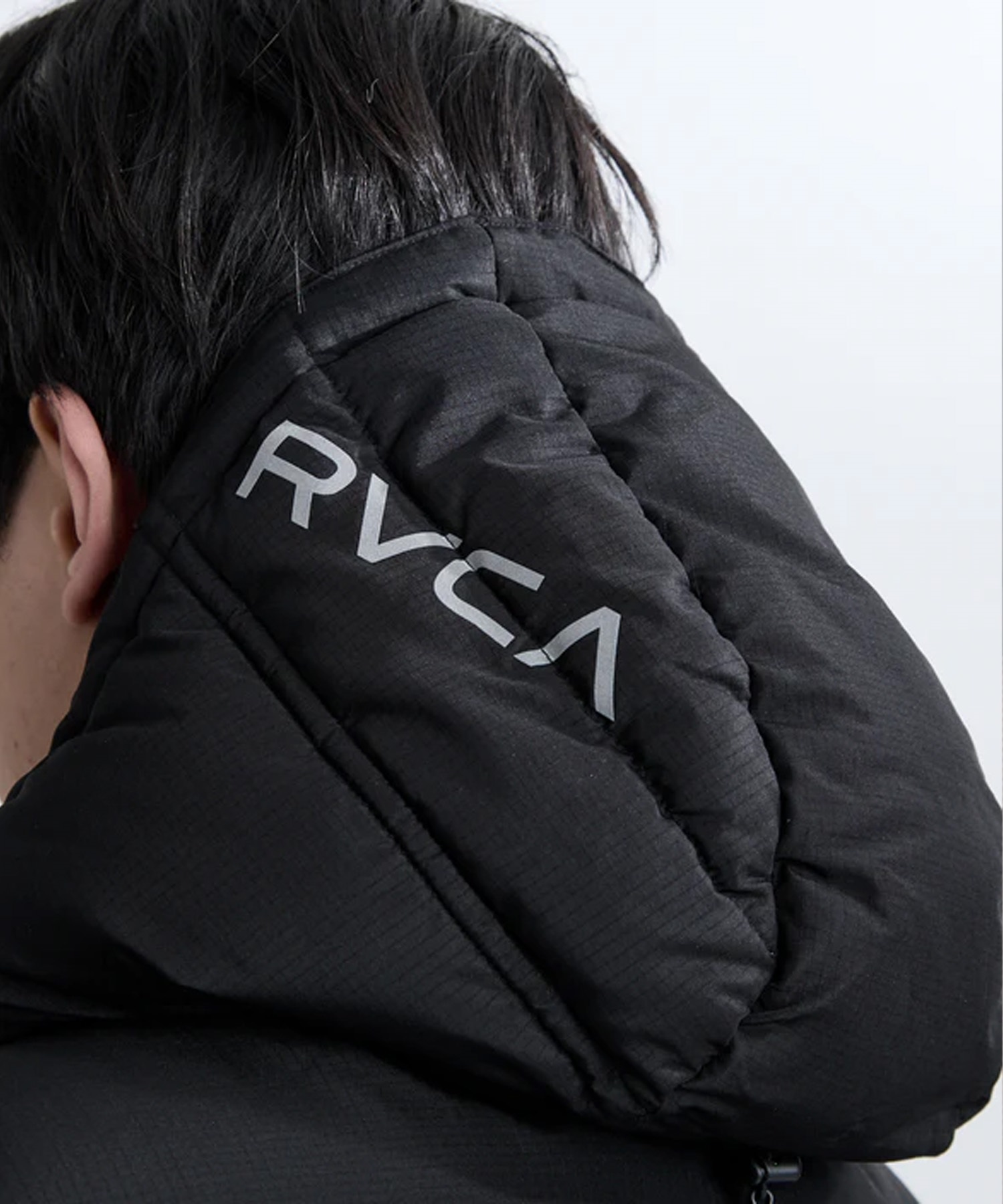 RVCA ルーカ ダウン ベスト メンズ シンプル バックプリント ロゴ WOLDWIDE BK ARCH ZIPHD JK BF042-762(BLK-S)