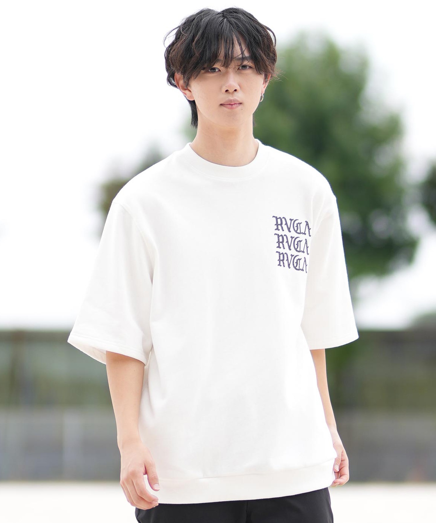 RVCA ルーカ メンズ 半袖 Tシャツ 半袖スウェットTシャツ バックプリント BF041-007(BLK-S)