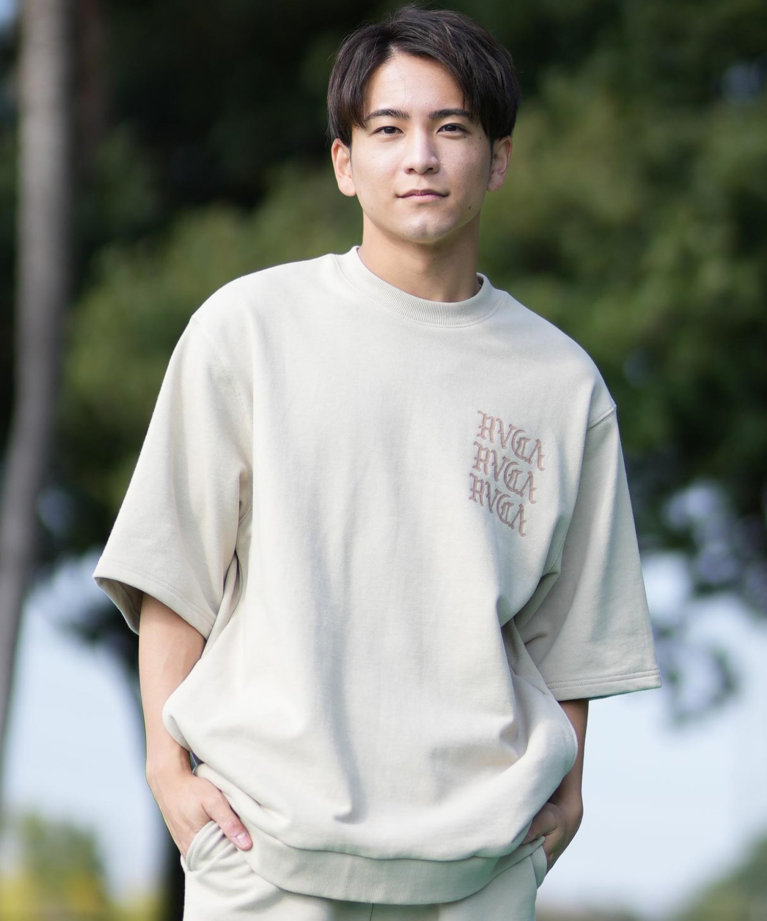 RVCA ルーカ メンズ 半袖 Tシャツ 半袖スウェットTシャツ バックプリント BF041-007(BLK-S)